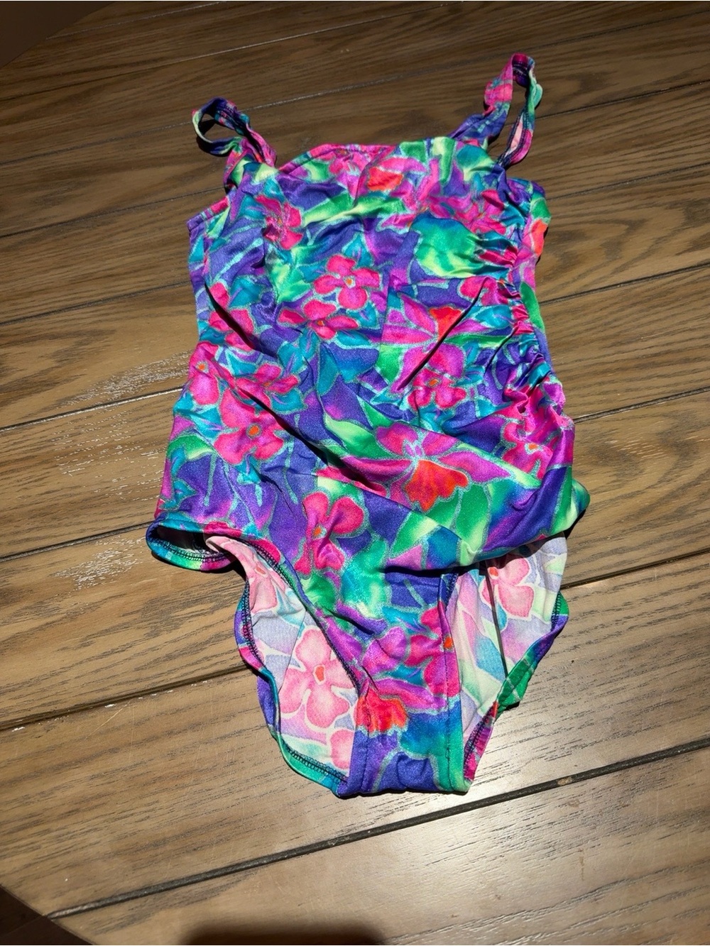 Jantzen Girls Floral One-Piece Swimsuit - Pink, Purple, Green